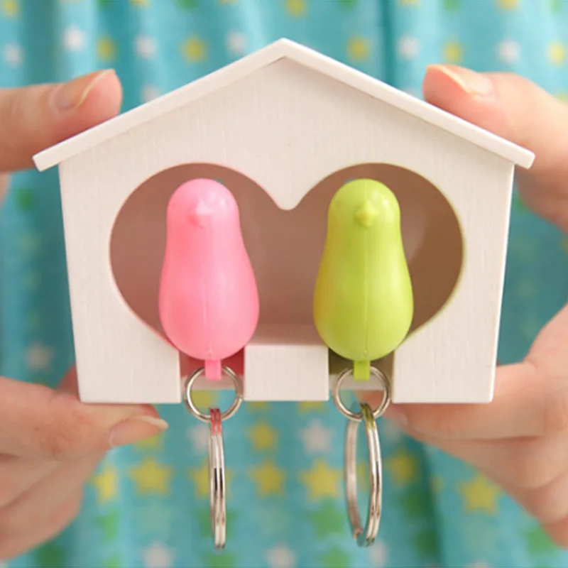 Hot Set 2 Bird Keychain + House Nest Whistle Key Holder Chain Ring Keyholder Keyring Hanger Rack | Украшения и аксессуары