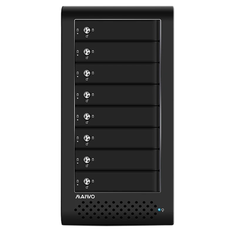 Black Maiwo 8-Bay 2,5 дюйма/3,5 дюйма Usb 3,0 Usap 5 Гбит/с Esata Sata/Sas Hdd алюминиевый сплав 8 Bay Hdd чехол до 48 т 8-Bay корпус Hd - Цвет: Black