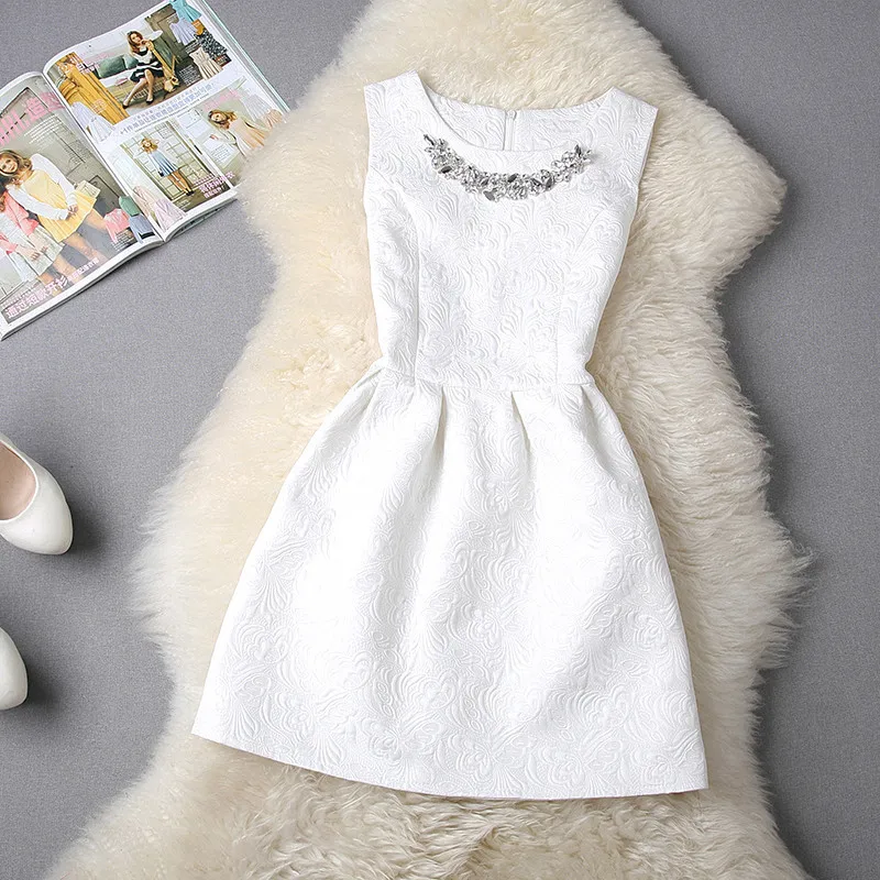 Женское платье с круглым вырезом без рукавов новинка весны-лета 2019 | Женская