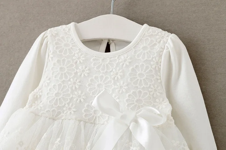 Платье для новорожденных девочек vestido infantil bebe белое кружевное Сетчатое платье