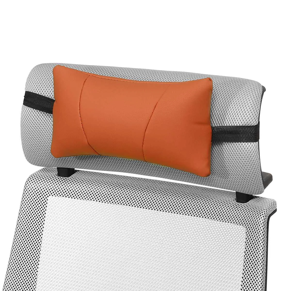 Browm Headrest Роскошная мягкая кожаная Автомобильная подушка для шеи на заднее сиденье, поясничная поддержка, массажер, поясная подушка, подушка для стула, сиденье, облегчение боли - Название цвета: Browm Headrest