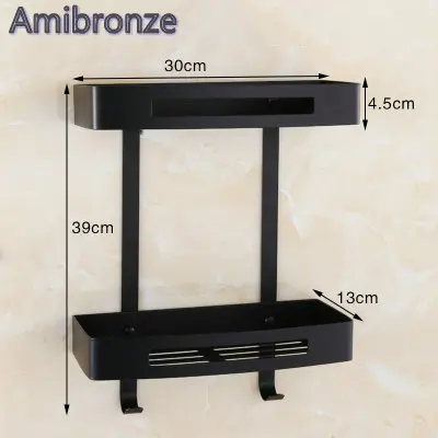 B Style Shelf only B701 серия Черная краска из нержавеющей стали, аксессуары для ванной комнаты, вешалка для полотенец, держатель для бумаги, мыльница, держатель для щетки, крючок для халата - Цвет: B Style Shelf only