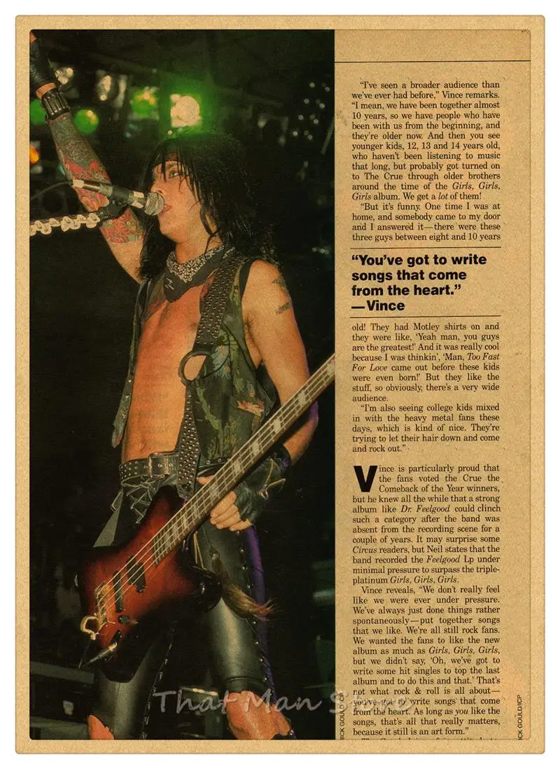 Motley Crue винтажная Ретро рок-группа музыкальная гитара матовая крафт-бумага античный плакат Настенная Наклейка домашний декор 42*30 см - Цвет: Фиолетовый