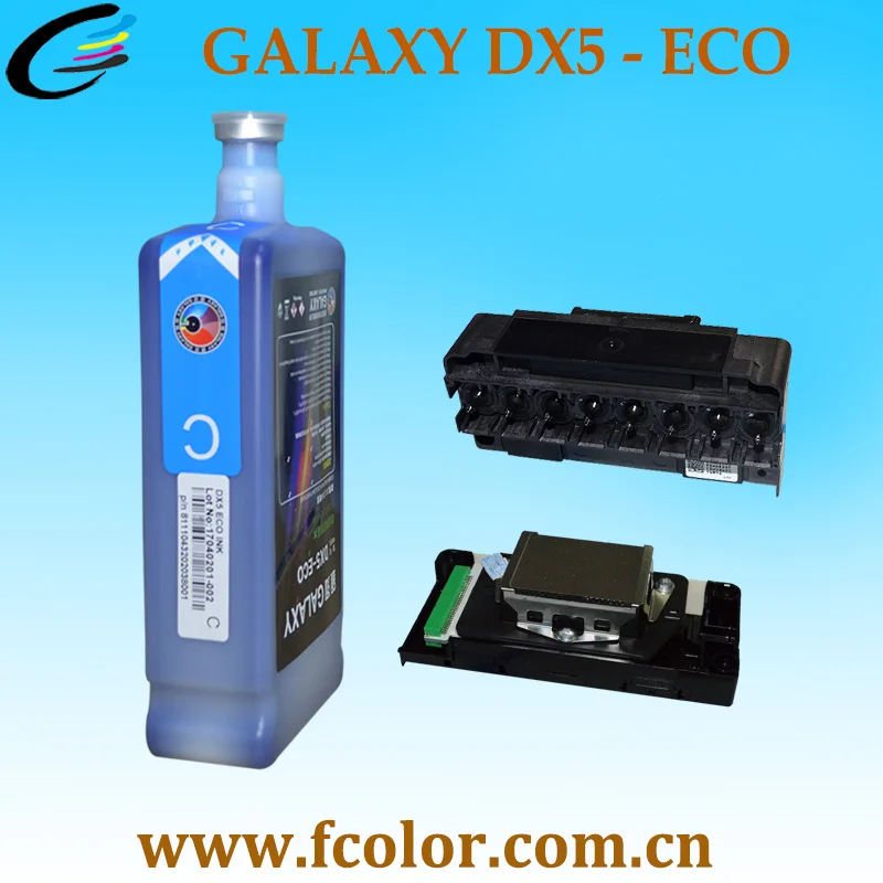 Эко растворимые чернила для струйной печати DX4 Dx5 Dx7 печатающая головка Galaxy