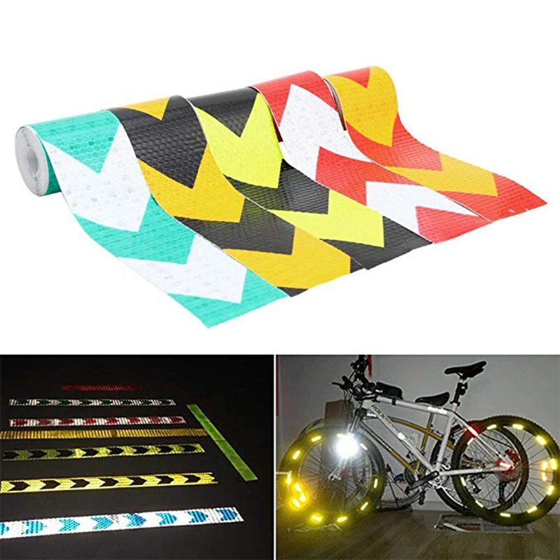 

5cmx3m Night Reflective Conspicuity Safety Warning Tape Strip Arrow Sticker Self Adhesive Automobiles Motorcycle Reflective Tape