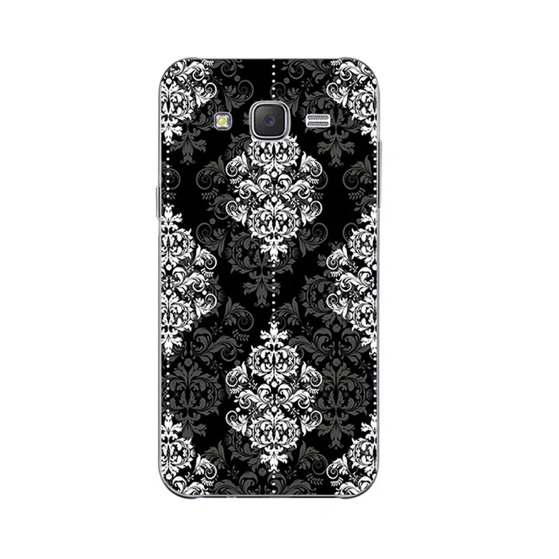 Силиконовый чехол s для samsung Galaxy S7 чехол для телефона для Galaxy J5 J7 оболочка для S7 Edge задняя крышка черный и белый узор Coque