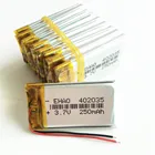 10 шт., литий-полимерные перезаряжаемые аккумуляторы 3,7 в 250 мАч для Mp3 Bluetooth Смарт-часов и наушников