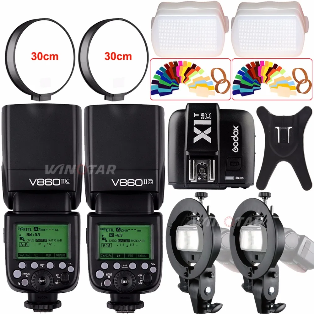 Вспышка Godox V860II TTL Speedlite GN60 HSS 1/8000s с литий ионной батареей и фотовспышкой для Canon Nikon