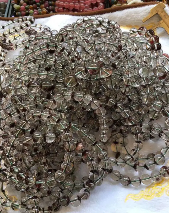 Оптовая цена 100% натуральный коричневый Красный Кристалл бусины Rubellite браслет 8-13