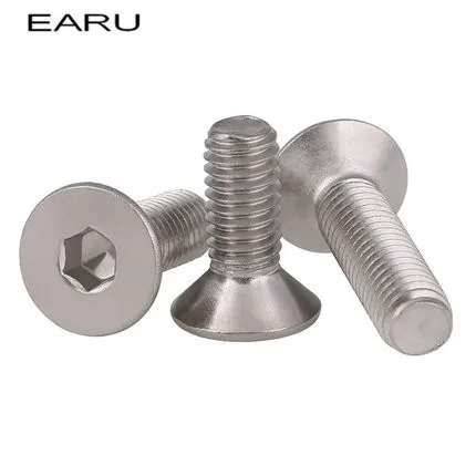 

70 pieces M2*10 mm 304 Stainless Steel Inner Hex socket Countersunk Flat Cap Cup Head Screws Bolt DIN7991 Standard