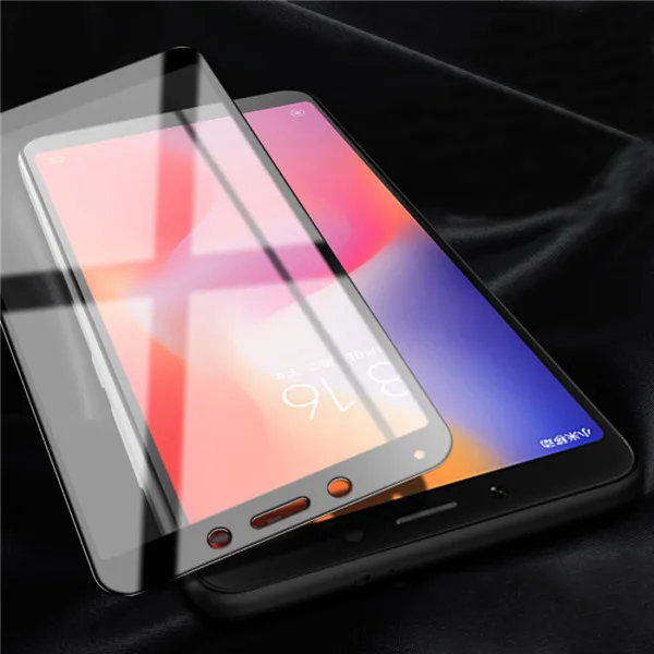 black JFVNSUN стекло для Xiaomi Redmi 6 6A закаленное стекло 5,4" Полное покрытие Защитная пленка для экрана+ подарок мягкая задняя защитная пленка - Цвет: black