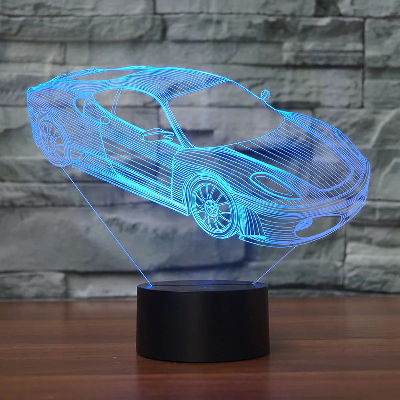 Настольные 3d-лампы для спорта автомобиля семи цветов светодиодная настольная