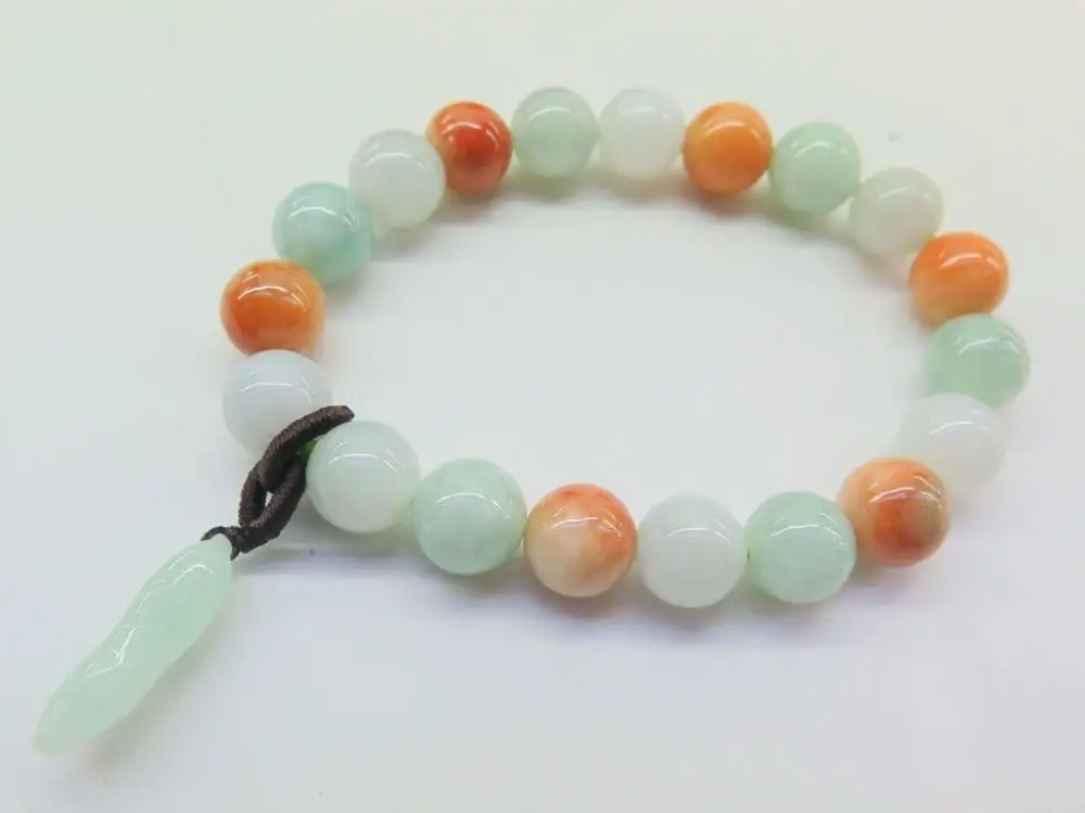 

Best Chinese Colorful Natural 10mm Jade/Jadeite Women Lucky Bangle Bracelet