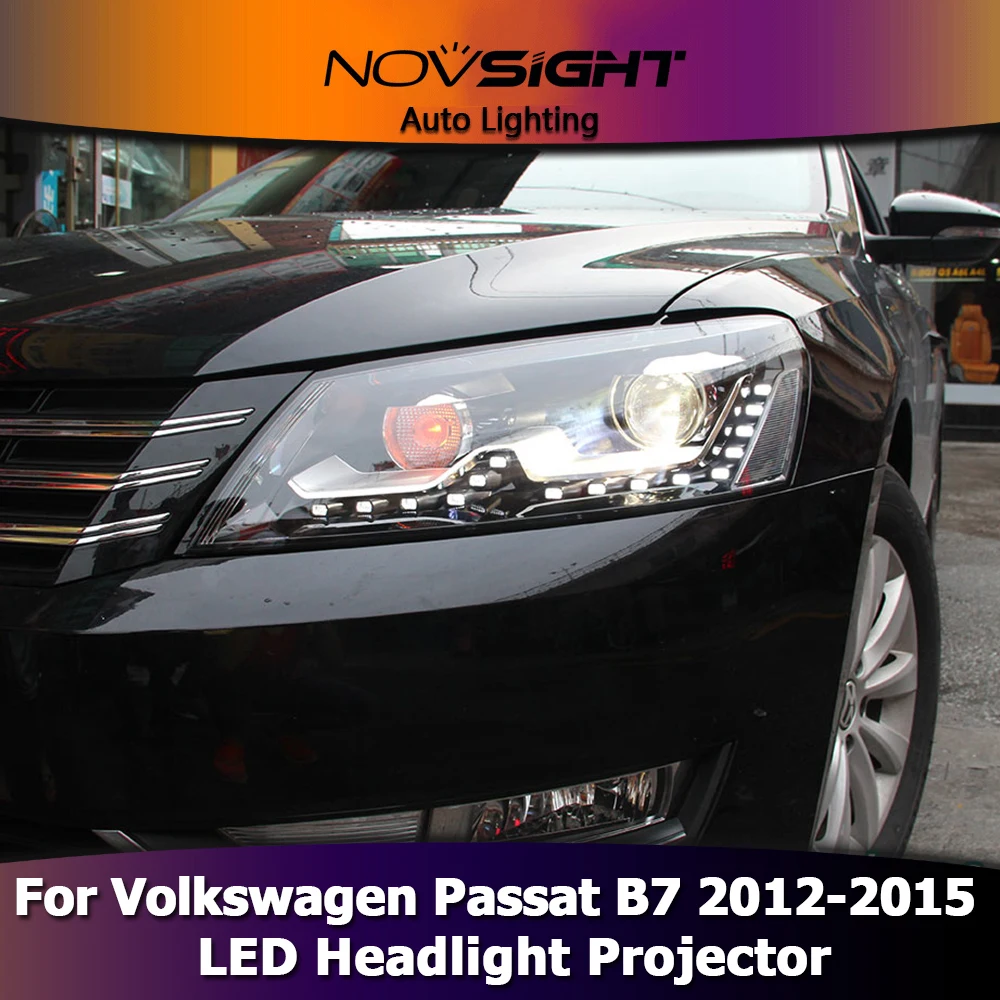 NOVSIGHT 2X светодиодные Налобные прожекторы сборки LED DRL Противотуманные фары для VW Passat B7 2012- американская версия