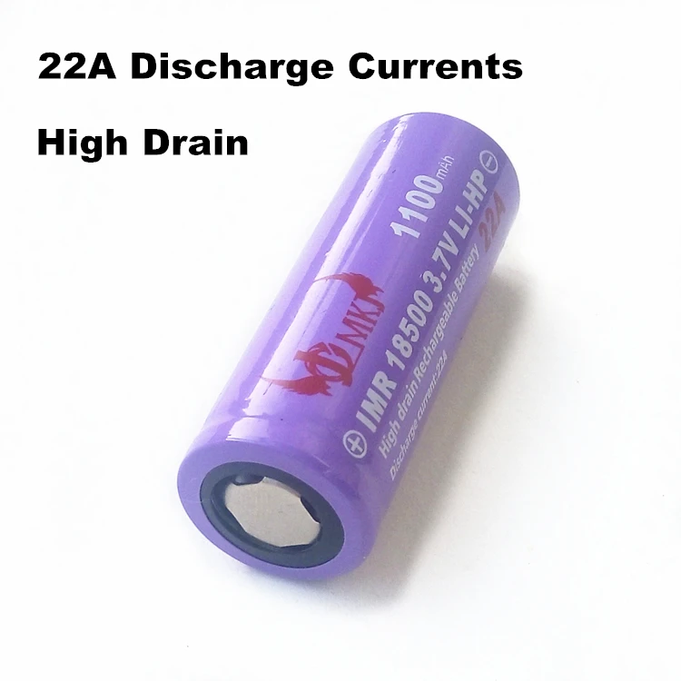 Высокопроизводительный IMR 18500 22A 3 7 v 6 V 1100mah J.C.M перезаряжаемый литий ионный