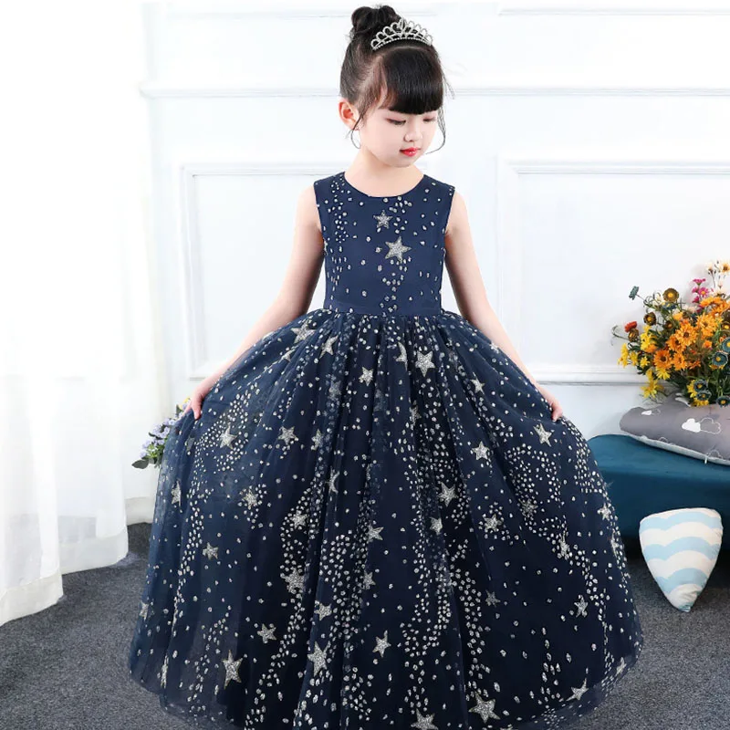 Mottelee Star Sequined Girls Long Dress Formal Pageant Princess Evening Party Dresses For Girl Elegant Kids Dance Costumes 3-13Y | Детская