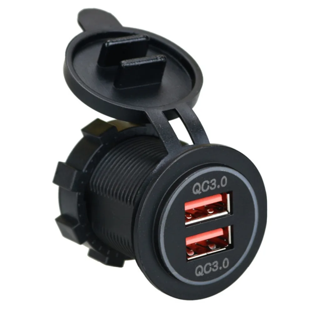 SOONHUA Universal QC 3.0 Dual USB Smart Car Charger 12V 24V Fast Charging for Cellphone Tablet Over With Temperature Protection |