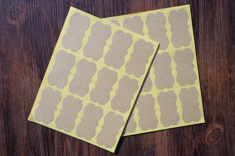 

120pcs Plus Blank Kraft Seal Sticker DIY Multifunction Paper Label Adhesive Sticker for Gift Baking Decor 5.9x3.2 Party Favor