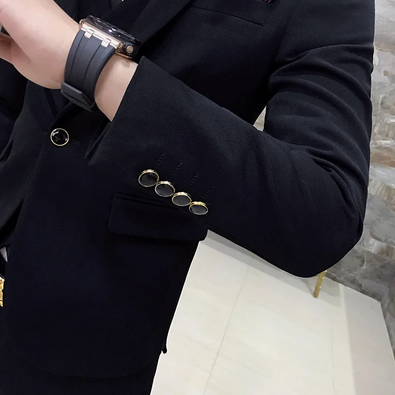 Men's Business Slim Hairdresser Suit Three-Piece Set Korean Costume Homme (jackets+Vest+pants) | Мужская одежда