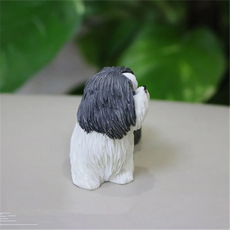 Имитация животного Милая статуя щенка Shih Tzu Изысканная собака креативный