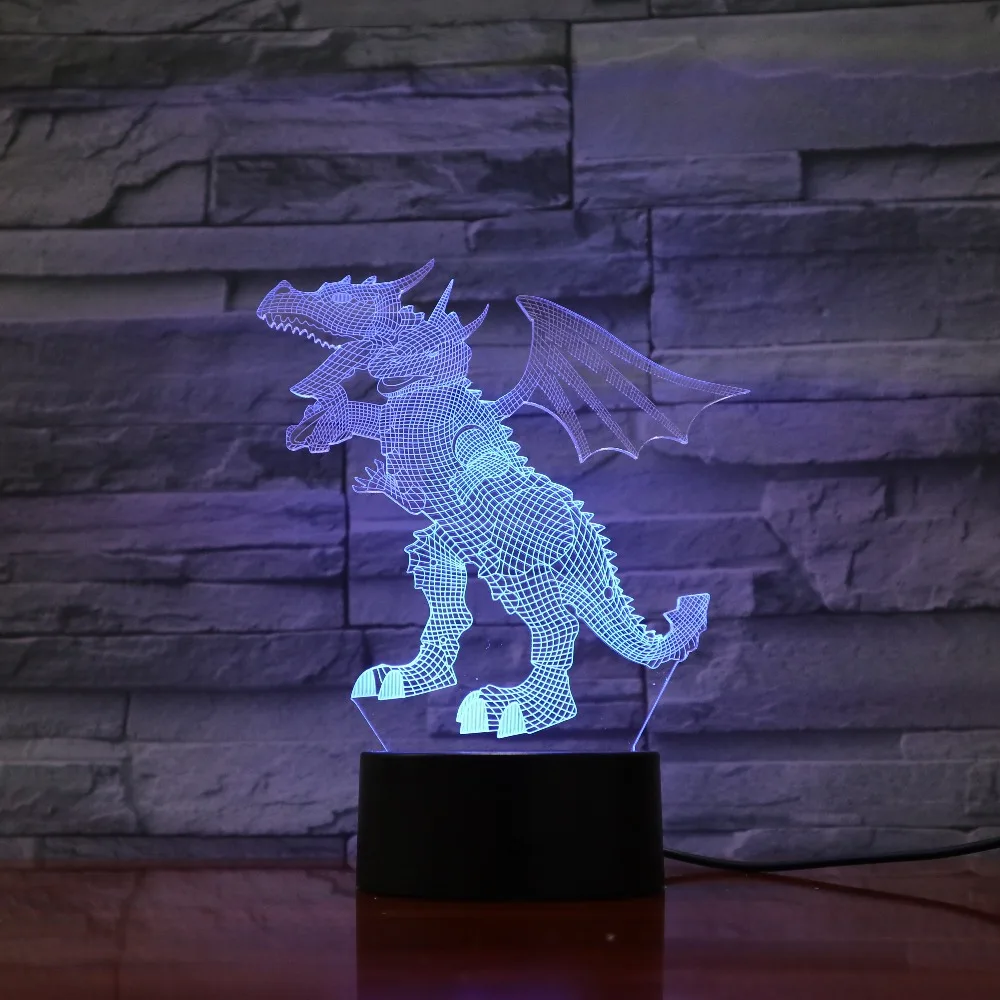 Летать динозавров 3D Светодиодный лампа 5В USB LED настольная ночник акриловые лава