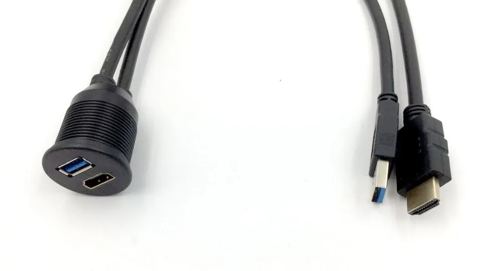 2 м USB 3 0 и HDMI штекер гнездо Удлинительное крепление для приборной панели