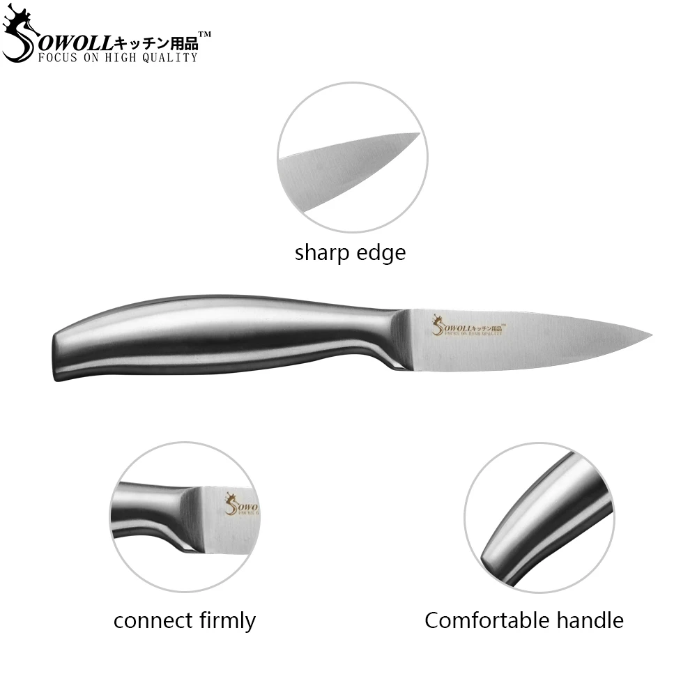 SOWOLL бренд кухонные ножи Chef нарезки хлеба Обстрагывая утилита нож Santoku 6 шт. набор