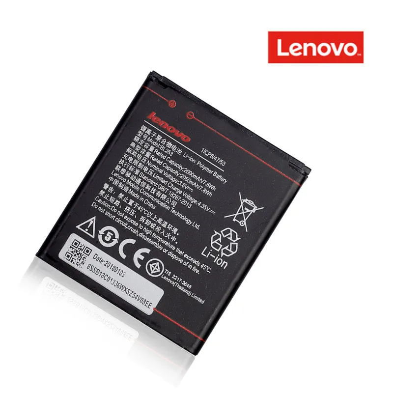 Оригинальный аккумулятор Lenovo A2580 Telecom 4G мобильный телефон A2860 оригинальный BL253 |