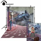Allenjoy Бесплатная доставка фоны для фотостудии винтажный поезд станция дым фон Профессиональный фотосессия