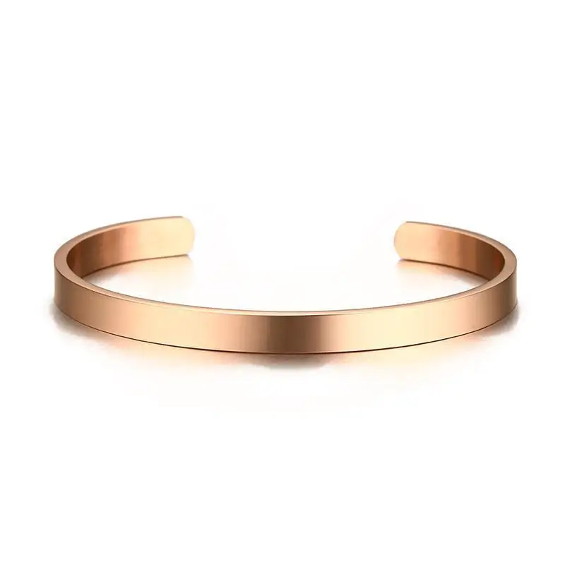 Pink Gold Color Vnox,, широта, gps, информация, манжеты, браслеты, Полированная зеркальная нержавеющая сталь, Bilezik Pulseira Dia 2,55" - Окраска металла: Pink Gold Color