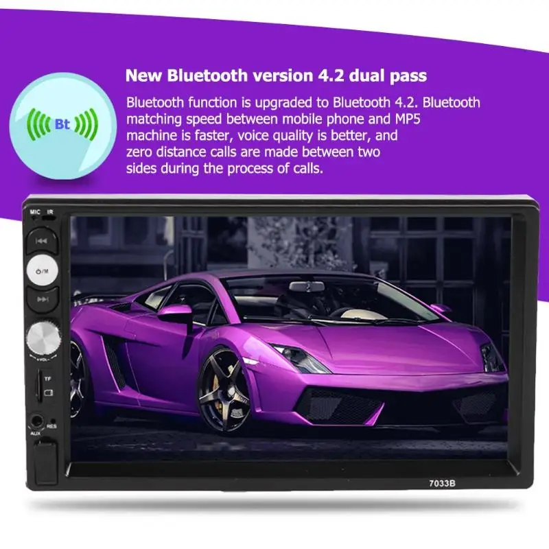 7033DR 7in 2Din автомобильный стерео MP5-плеер FM-радио Bluetooth USB AUX головное устройство |