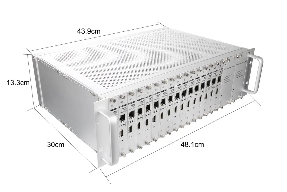 16 Каналы (порты) 3U шасси 19 &quotдюймов H.264 HDMI кодировщик для прямой трансляции RTMP RTSP
