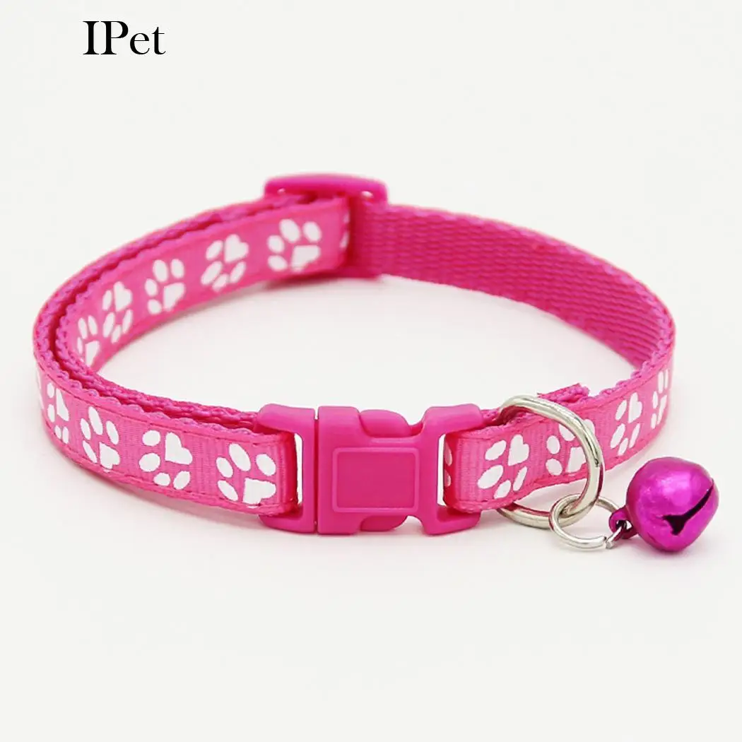 rose red Мода 6 цветов ошейник для домашних животных кошка собака товары для щенков питомцев с колокольчиком Регулируемая пряжка прочный нейлон и PP материал аксессуары для домашних животных - Цвет: rose red