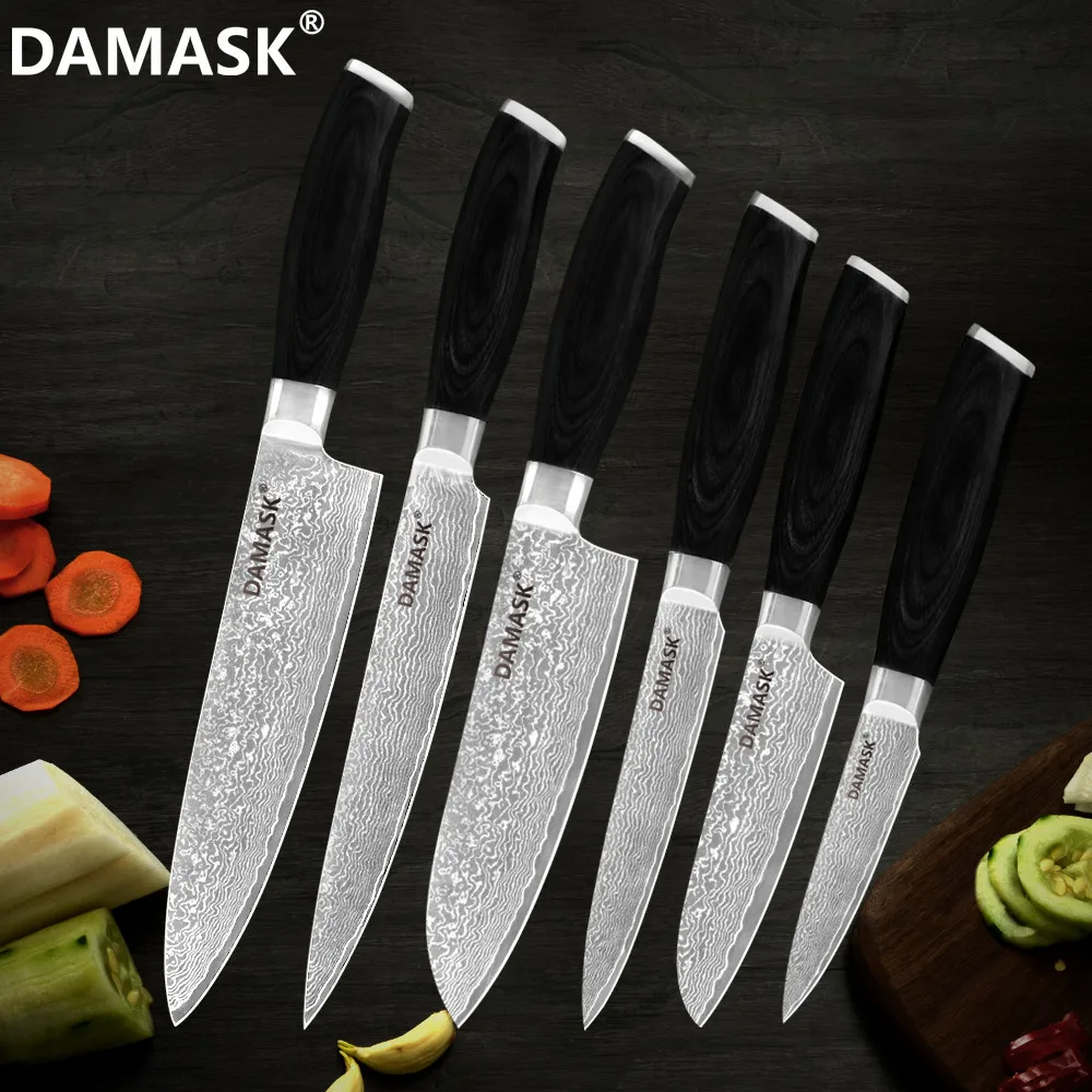 DAMASK высококачественный дамасский кухонный нож шеф повара мастер дизайн нарезка