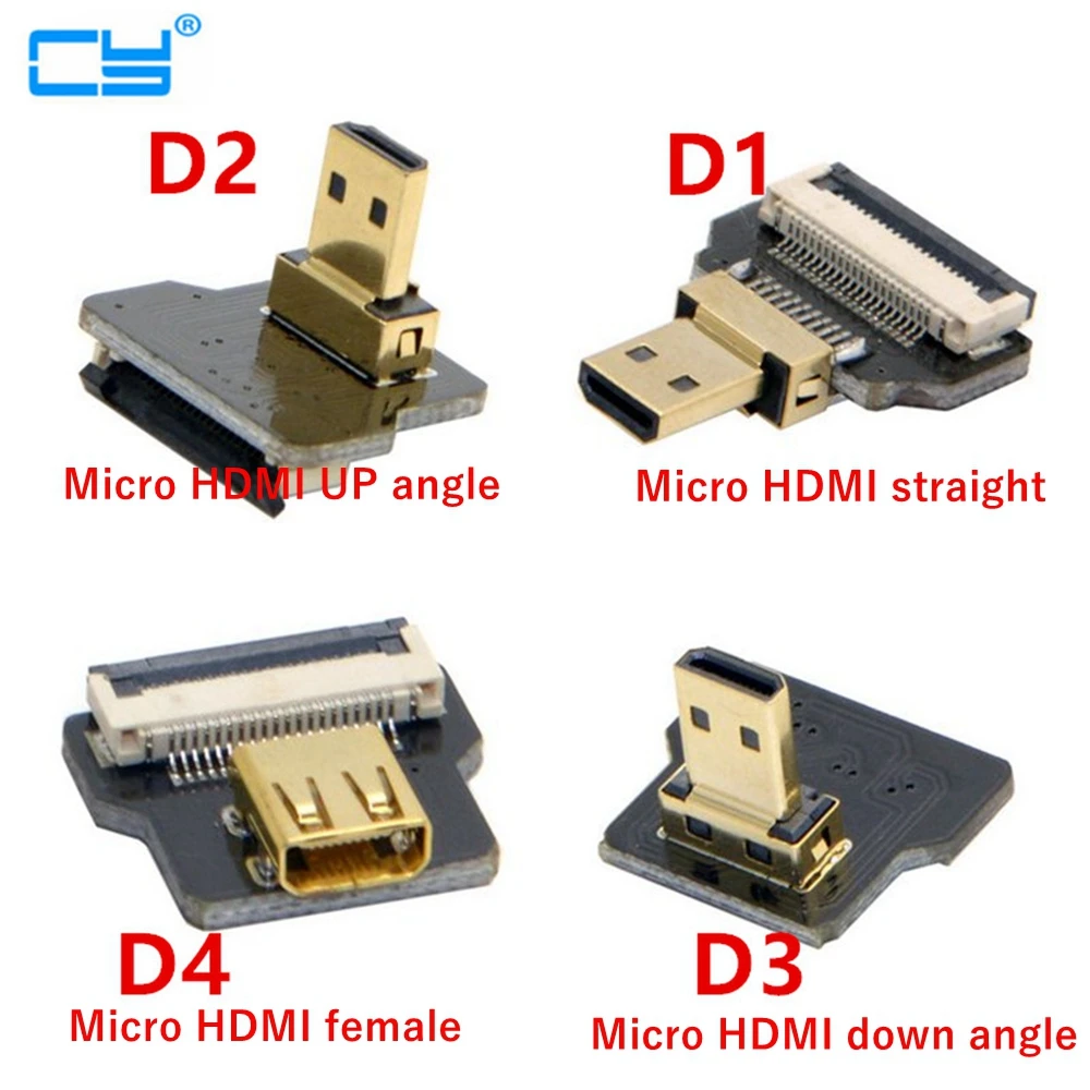 C2 Mini HDMI up angle adpter to Micro угол 90 градусов FPV кабель для мультикоптера аэрофотосъемки