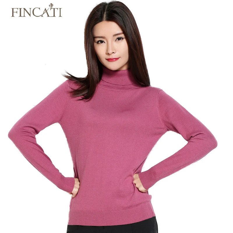 Sweater Jumpers Autumn Winter High Quality Turtleneck Women's Knitwear Cashmere Blending Thin Pulls Femme Tops Pullover | Женская