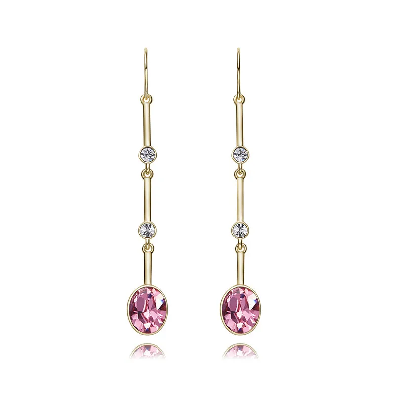 Серьги подвески Heezen Chic слеза ангела серьги капли с розовыми кристаллами модные