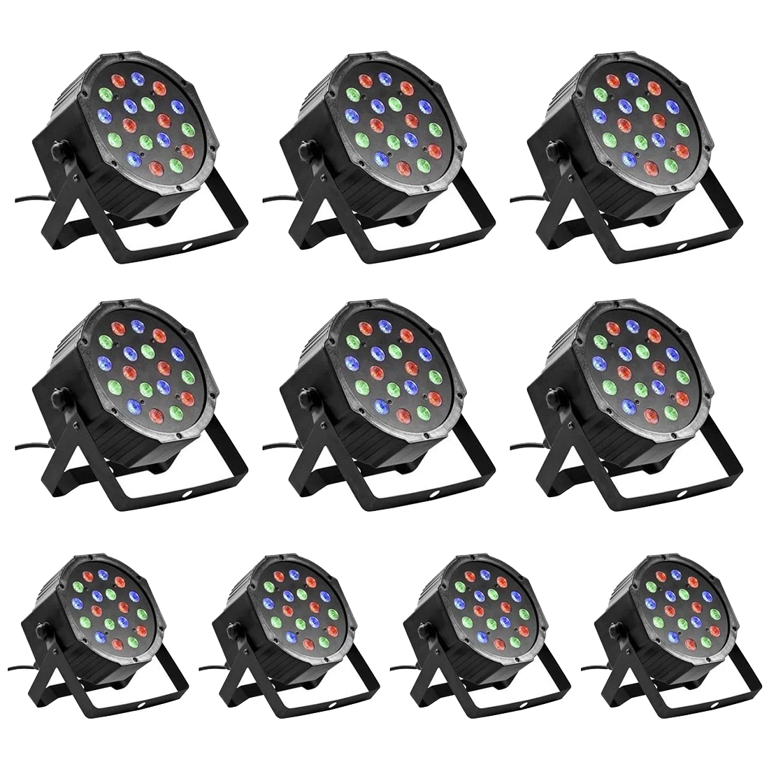 Новый стиль 10 шт. 18X3 Вт LED DJ Par Огни 54 RGB PAR64 DMX512 для сценического шоу|led dj|par lightled par light