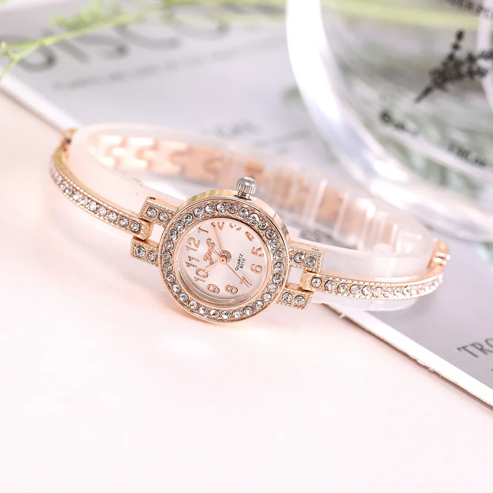 Женские роскошные часы из нержавеющей стали Vente chaude Mode De Luxe Femmes Montre браслет с