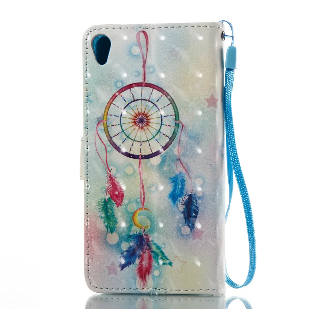Перо Dream Catcher 3D Красочные кожаный бумажник Flip Стенд чехол для Sony Xperia XA F3111 F3113 Fundas