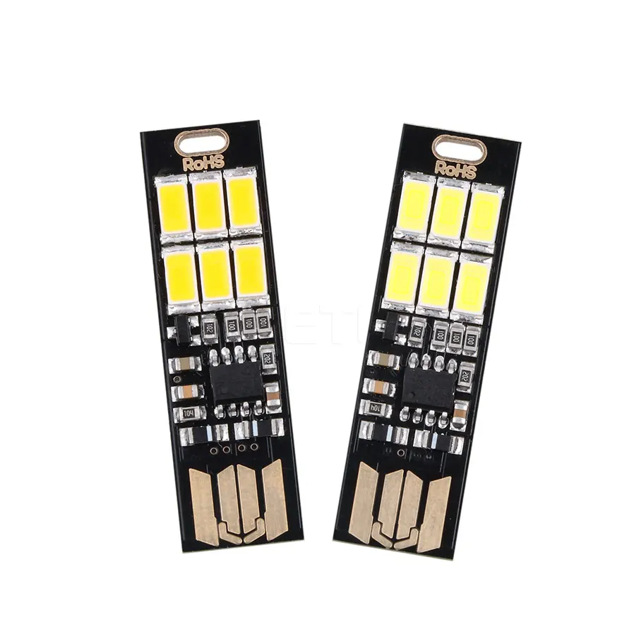 USB мини лампа с сенсорным затемнением карманная карта 6 светодиодами Ночной