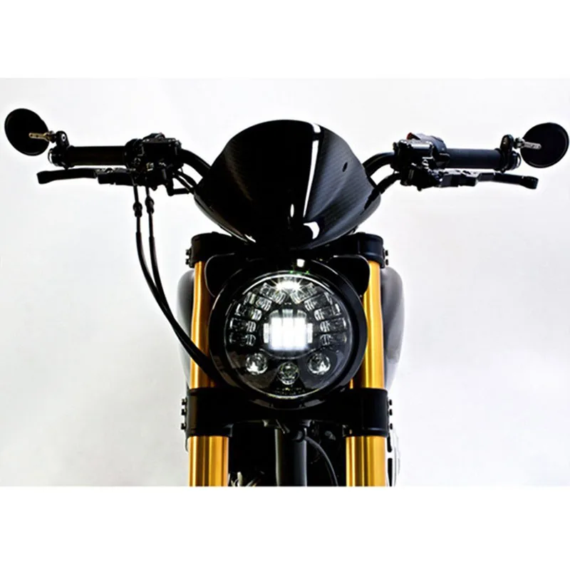 7 дюймов светодиодные фары мотоцикла для Harley Davi Honda Street Glide хром черный мотоцикл