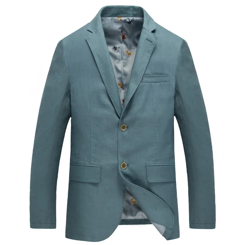 New Arrival Spring And Autumn Linen White Casual Fashion Single Thin Blazers Men Suits Mens Size M L XL XXL XXXL
