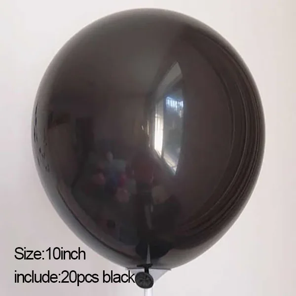 20pcs black latex MMQWEC воздушные шары с днем рождения черно-белые латексные шары звезда сердце фольгированные шары для свадьбы День рождения украшения принадлежности - Цвет: 20pcs black latex