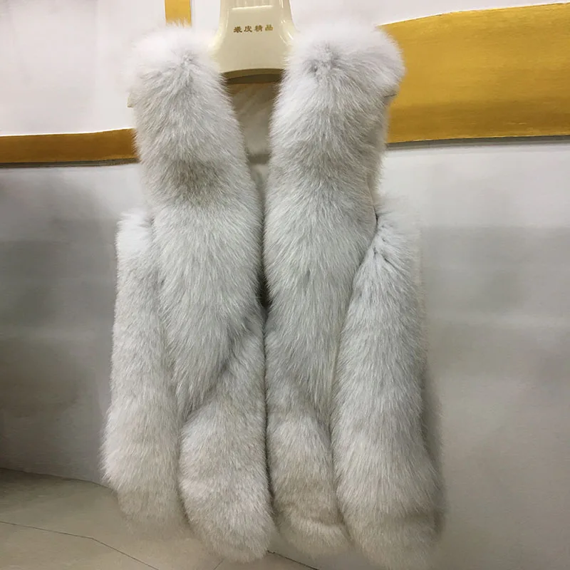 Best натуральный Лисий Мех животных пальто Для женщин реальные Меховая куртка Подлинная песец Мех животных жилет женские Мех животных Пальто для будущих мам жилет