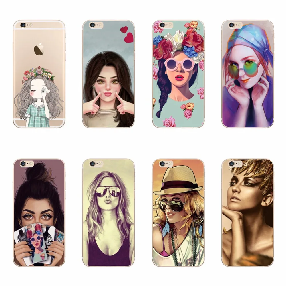 Luxury Phone Case For Iphone 6 6s Rubber Covers Skin Cool Sexy Fashion Girls Pattern Soft Silicone Fundas Coques |