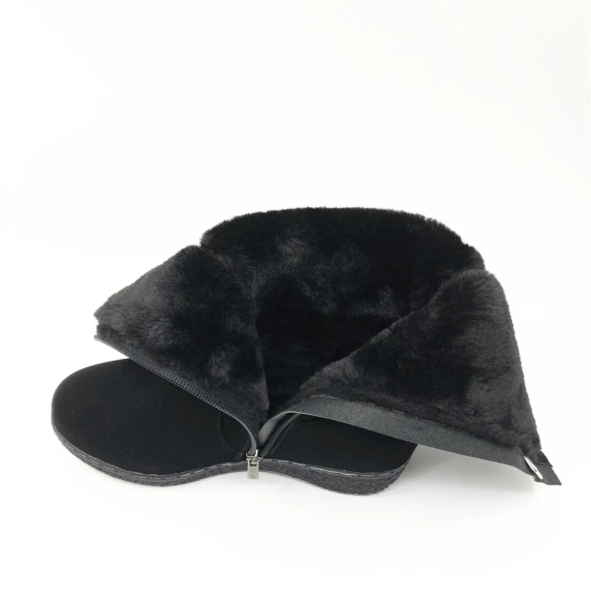 CAILASTE/Женская обувь зимние сапоги до середины икры черные кожаные на молнии