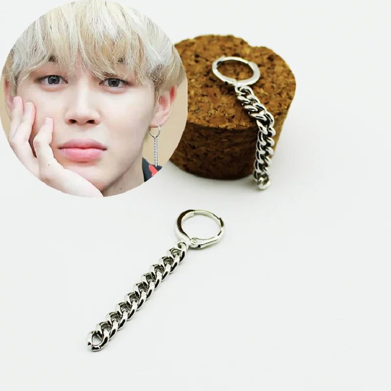 1 шт kpop поклонников в стиле панк с бахромой мужские серьги Для женщин Корея