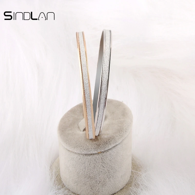 Женский браслет Sindlan простой золотой/серебристый матовый на запястье|cuff
