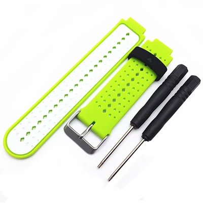 green white Hangrui силиконовый ремешок для смарт-часов Garmin Forerunner 230 235 220 620 735 Смарт-часы, отлично подходит для замены ремешков ремень Спортивная дышащая браслет - Цвет: green white